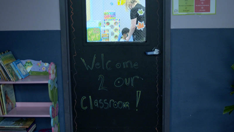The classroom door